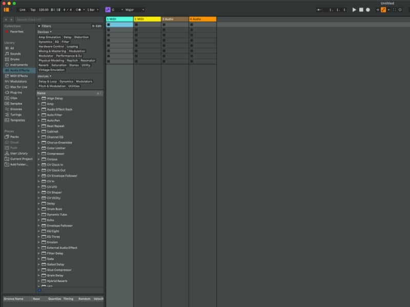 knobulism-resolution-3024x1964 image of a deafault Ableton Live set at a resolution so high it is hard to read.